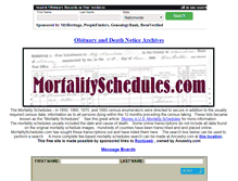 Tablet Screenshot of mortalityschedules.com
